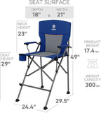 EVER ADVANCED 2 Pieces Tall Camping Camping Directors Chair with Cup Holder 31", Bar Height Folding Chair for Camping, Sports with Carry Bag, Mesh Pockets and Footrest, Heavy Duty 300 lbs, Blue