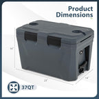 COSTWAY Insulated Portable Cooler, Hard Shell Ice Chest w/ 2 Cup Holders, Bottle Opener, Drain Plug, 3-Day Ice Retention, Outdoor Leak-Proof Dry Box for Beach, Camping, Fishing, Picnic