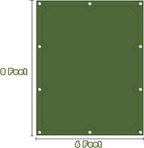 CARTMAN Finished Size 6x8 Feet Canvas Tarp with Rustproof Grommets, Heavy Duty Multipurpose Tarpaulin Cover for Canopy Tent, Roof, Camping, Woodpile