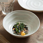 Camping Plates Dish Plates Ceramic Fruit Salad Plates Irregular Shape Dinner Plates Restaurant Solid Color Tableware Ramen Noodle Bowls Soup Bowls Decorative Plate(7 inch)