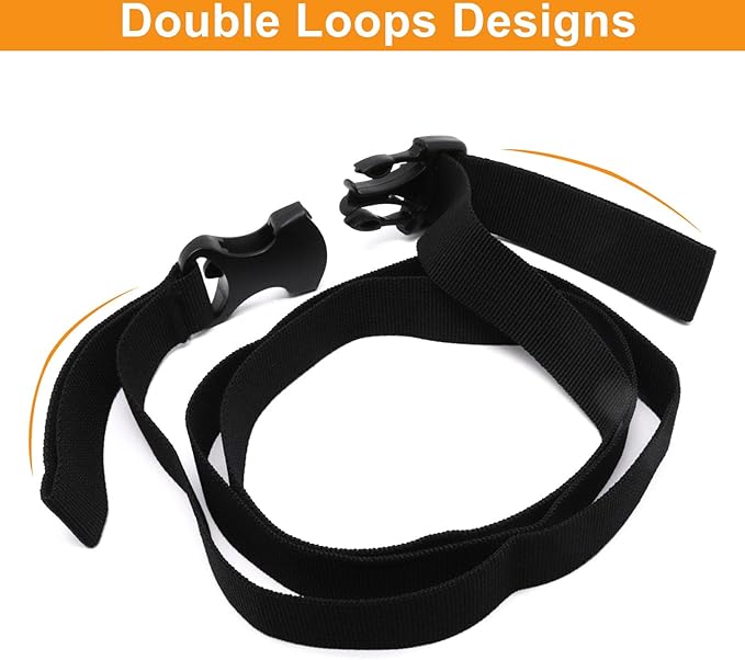 5Pcs Tie Down Straps Black Adjustable Nylon Strap with Buckles 1" x 51.18" (4.27ft) Straps with Quick Release, Lashing Strap for Backpacking, Outdoor Activities