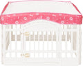 Dog Playpen Mesh Top Cover for 36" Inch Pet Playpen with 4 Panels,[ Note: Playpen Not Included] Dog Crate Cover Pet Tent Puppy Play Pen Cover, Ideal for Indoor/Outdoor Use. (Pink)