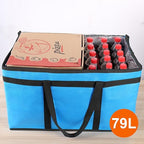 Bodaon 3-Pack Insulated Food Delivery Bag for Hot and Cold Meal, XXXL, Grocery Tote Insulation Bag for Catering, Large Pizza Warmer, Blue