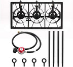 ROVSUN 2/3 Burner Outdoor Propane Gas Stove High Pressure Stand Cooker for Backyard Cooking Camping Home Brewing Canning Turkey Frying, 20 PSI CSA Listed Regulator