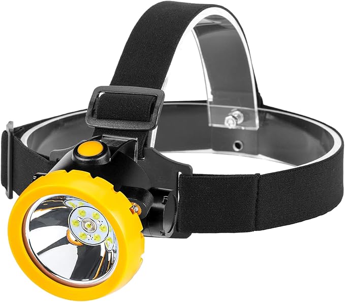 Rechargeable LED Mining Headlamp for Hard Hat Helmet, Explosion-Proof Waterproof Miner Headlight with Clip, Coal Mining Flashlight for Hunting, Fishing, Camping, Construction, Caving, Repair