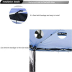 10x10 Mosquito Netting for Patio Canopy Tent/Pop Up Canopy Tent,Double Door Side Screen Easy Installation Black（Only Mosquito Net No Frame） (Embedded 10x10)