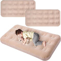 Geetery Kids Air Mattress Toddler Inflatable Airbed 55x27.6x8.7 Inch Foldable Comfort Flocked Blow up Bed with Patch Kit Portable Sleepover Mattresses for Home Travel Camping Party(Beige, 2 Pcs)