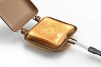 Yoshikawa SJ2629 Hot Sand Maker, For Gas Fire, Single Fluorine Processed, Total Width 5.9 x Length 13.8 x Height 1.3 inches (15 x 35 x 3.2 cm), Brown, Outdoor Camping
