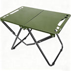 Tactical Camping Table, Collapsible Table Lightweight with Carry Bag, Durable Carbon Steel Outdoor Picnic Table for Camping, Travel expeditions, Hiking, Picnics, BBQs & Beach Trips - Green