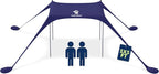 Sun Ninja Beach Tent Sun Shelter UPF50+ - Easy Pop Up Beach Canopy - Outdoor Shade for Camping Trips, Fishing, Backyard Fun Picnics - Sand Shovel, Ground Pegs & Stability Poles