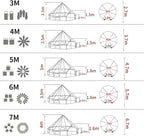 PlayDo Waterproof 4 Season Cotton Canvas Hot Tent Bell Wall Tent Yurt Tent with Stove Jack Hole for Outdoor Family Camping