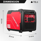 PowerSmart 4800W Portable Inverter Generator, Gas Powered Quiet Inverter Generator with CO Alarm & RV Ready 30A Outlet, 223cc Engine Eco-Mode Generator for Home Backup, Camping and Tailgating