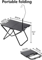Outdoor Portable Folding Carbon Steel Camping Table, Suitable for Camping, Barbecue, Picnic, RV, Outdoor Cooking, Travel - Single or Set (Black Single, Inch, 3.1, Inch, 19.7, Inch, 15.5)