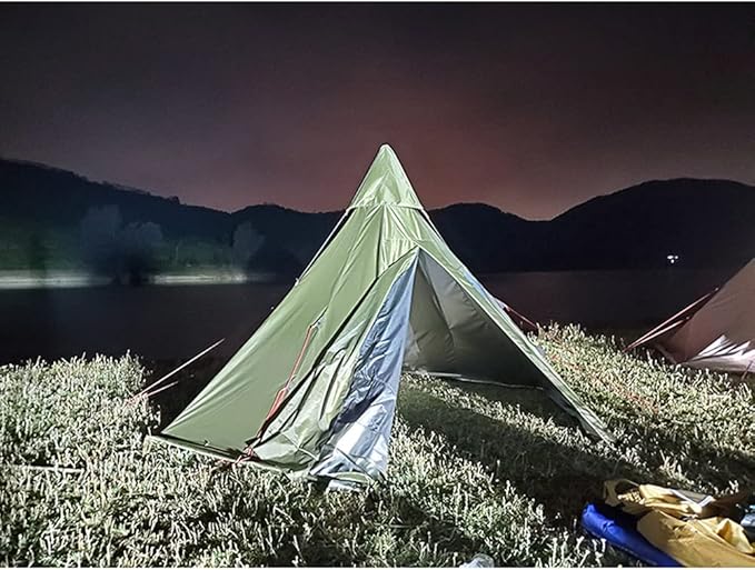 GeRRiT Pyramid Tent Indian Shelter Anti-Rainstorm Outdoor Camping Tent Yurt Tent with Stove Hole Family Teepee Tent
