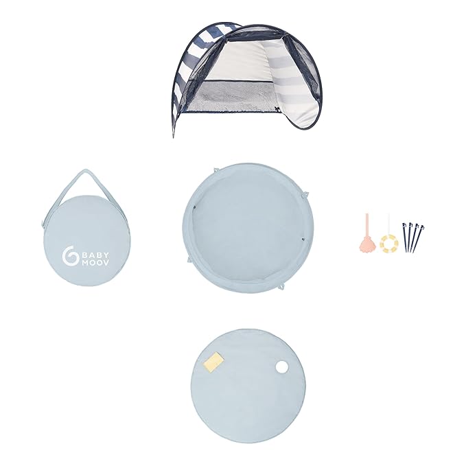 Babymoov Aquani Tent & Pool 3 in 1 Pop Up Tent, Kiddie Pool and Play Area (Summer 2024 Essential), Marine, One Size