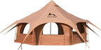 SOLSTUKU 4 Season Canvas Bell Tent, 270 sq ft, 9.8 ft Peak Height, 10 Person, Free Standing, Zipper Closure, Compact Style, Camping & Hiking, Family Camping, Cold-Weather, Outdoor Activities