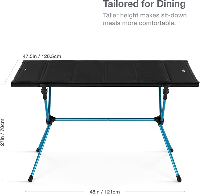 Helinox Table Four Oversize, Packable Camping Table, Black