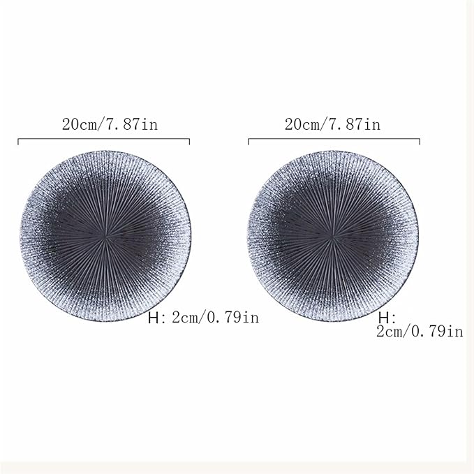 Camping Plates Fruit Tray Ceramic Flat Plate Dessert Plate Salad Plate Dinner Plate Home Tableware Kitchen Restaurant Flat Plate Round Steak Plate Decorative Plate(04,A)