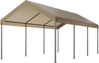 Shintenchi 10x20ft Heavy Duty Carport with UV&Wind Resistant Canopy,Portable Carport Garage Shelter with Stable Powder-Coated Steel Frame,Outdoor Carports for Car,Bike,Camp,Storage(Khaki)