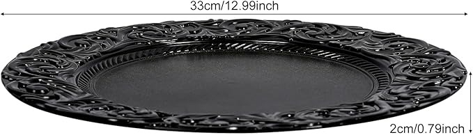 DYRABREST 150 Pcs 13 Inch Charger Plates, Bulk PP Wedding Chargers with Floral Reef Design Decorative Round Ruffled Rim Dinner Plates for Wedding Party Event Table Setting Decoration