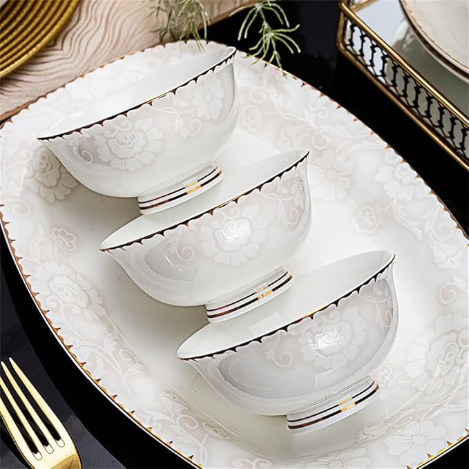 Kitchen Dishes and Tableware Set Household Ceramic Tableware Set 60 Pieces