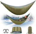 Single & Double Hammock Underquilt, Insulated Camping Quilt for Warm Sleeping, Easy to Setup and Packable for Camping, Hiking, Travel, Beach, Backyard, Patio (Army Green)