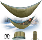Single & Double Hammock Underquilt, Insulated Camping Quilt for Warm Sleeping, Easy to Setup and Packable for Camping, Hiking, Travel, Beach, Backyard, Patio (Army Green)