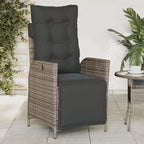Reclining Patio Chair with Footrest Gray Poly Rattan Porch Chairs Camping Chairs Patio Chairs Living Room Chairs for Dining Patio Bedroom Outdoor