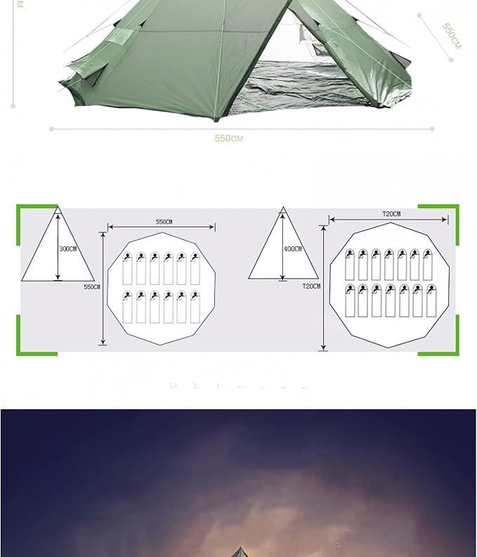 travel tent Oversized Tent Group Outing Family Party Travel Windproof Camping Outdoor Beach Tower Tent