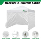 10x10 Canopy Sidewalls 4-Pack with Zipper Door, 210D Heavy Duty Sunwall for Instant Pop Up Tent, Waterproof Canopy Walls for Outdoor Camping (White, Sidewalls Only)