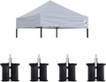 Eurmax USA Pop Up Canopy Replacement Canopy Tent Top Cover, Instant Canopy Top Cover ONLY,Bonus 4PC Pack Weight Bag (5x5,Grey)