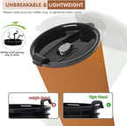 4 Pack Plastic Travel Coffee Mug Set, 20 oz Spill Proof Drinking Cups with Lids, Pobtable to Go Camping Coffee Tumbler Reusable Coffee Mugs with Lids, Dishwasher & Microwave Safe