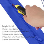 2 Roll Heavy Duty Zipper Dust Barrier Zipper 3 Inch x 7 ft Construction Zipper Self Adhesive Zipper Used for Greenhouse Dust Barriers Tent Accessories（Blue） (2)