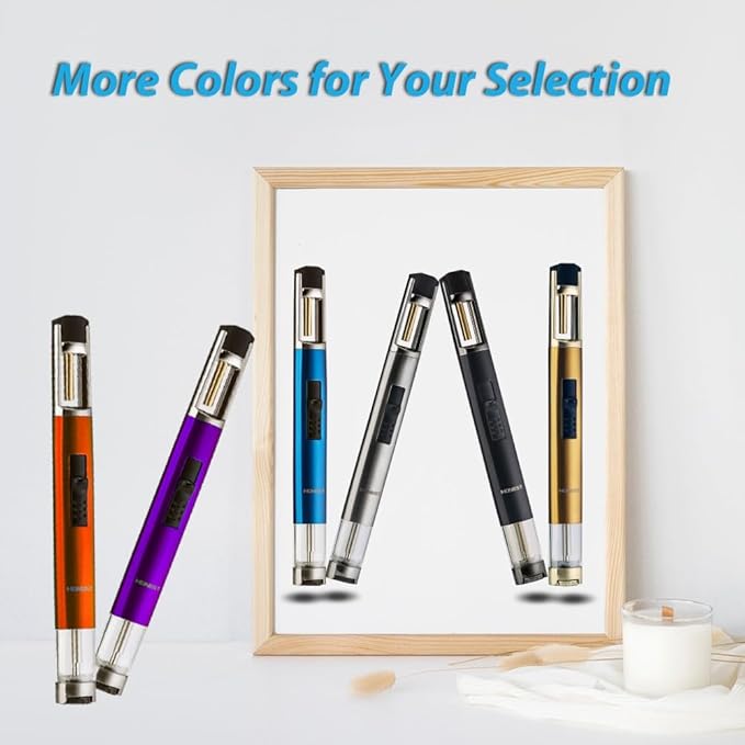 HONEST Torch Lighters Butane Lighters Refillable Single Jet Flame for Candle Grill BBQ Camping (Red)