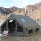 UNISTRENGH Waterproof Inflatable Cotton Camping Tent with Hand Pump Pop Up Outdoor 5-8 Person Glamping Tent House Breathable Large Luxury Tent