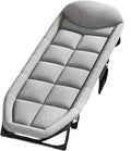 Cotton Linen Camping Cot, Space Saving Folding Bed for Adults, 6-Position Folding Chaise Lounge Chair for Indoor Outdoor