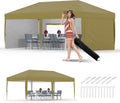 Garvee 10x10 Pop Up Canopy Tent, Heavy Duty Commercial Instant Shelter with One-Person Setup, UPF 50+ Waterproof, 100 Sq Ft Shade for Outdoor Events, Camping, Farmers Market