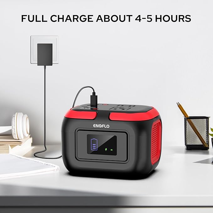 Portable Power Station, 97.68Wh Solar Generator, Lithium Battery Power with 110V AC 120W Peak Socket/DC/USB QC3.0/LED Light for Outdoor Camping Trip Home Backup Emergency