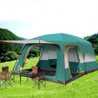 Family Tunnel Tent Large Dome Tent with Extra Large Sleeping Compartments and Vestibule Camping Hiking Tent for Family, Festival, Mountaineering