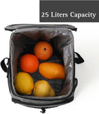 25L Insulated Cooler Backpack – Leak Proof Travel Back Pack Cooler for Hiking, Camping, Beach, Picnic & Outdoor Adventures – Large Capacity Soft Cooler Bag for Men & Women, Keep Food - Drink Cold