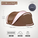 EchoSmile Instant Pop Up Camping Tent, 2/4/6 Person, Easy Setup Tent, Water Resistant Dome, Portable with Carry Bag