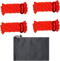 4 Pieces Tent Cords Reflective Guy Lines Heavy Duty Outdoor Climbing Ropes Lightweight Drawstring Bag Supplies for Hiking Travel Camping Backpacking S, Red
