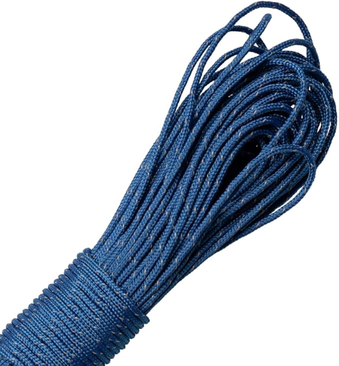 Paracord Planet – Fluorescent 1.75mm Reflective Guyline 95 Paracord Tent Rope Camping Parachute Cord – Royal Blue – 65ft
