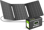 Solar Generator, 127W(Peak 200W) 88.8Wh Portable Power Station with 30W Solar Panel, 110V Lithium Battery Pack with Ac Outlet, Soalr Powered Generator for Home,Camping
