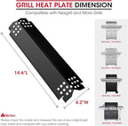 Unicook Grill Burner Covers for Nexgrill 720-0888, 720-0888N, 720-0830H, Grill Heat Plates Replacement Parts Kits, 14.6 Inch Heat Shields Tents, Flame Guards, 6 Pack