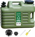 5 Gallon BPA-Free Water Jug with Spigot, Food Grade HDPE Outdoor Water Container, Portable Leak-Proof Water Can with Handle for Camping, RV, Hiking, Emergency Preparedness, Military Green