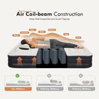 DIMAR GARDEN King Size Air Mattress with Headboard and Pump,Blow Up Mattress Inflatable Bed with Pillows