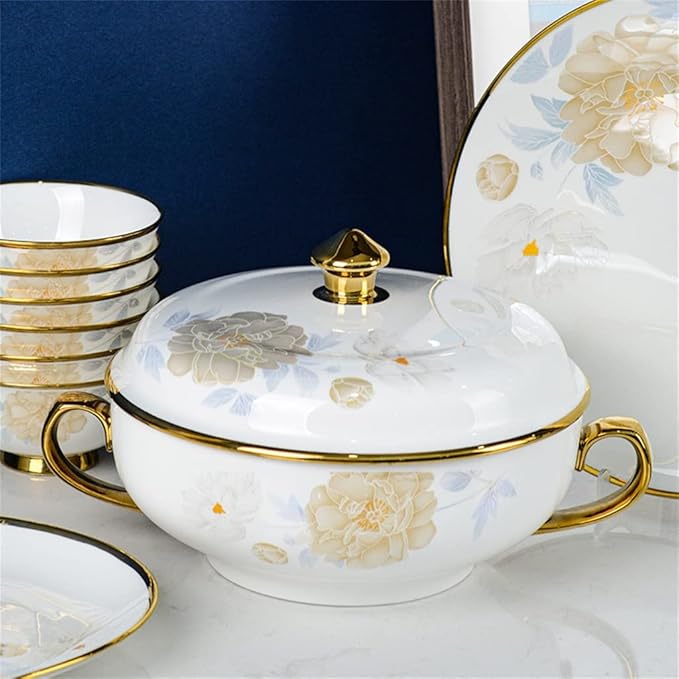 Tableware Set Chinese Household 60 Piece Ceramic Bowl and Dish Set