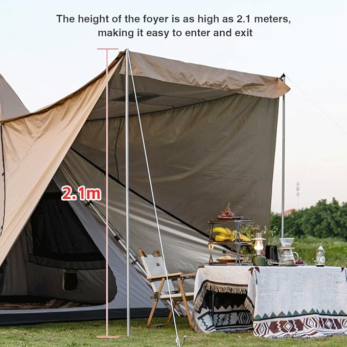 Outdoor Pyramid-Shaped Camping Tent Fully Automatic Tent Oxford Cloth Waterproof Backpacking Tent