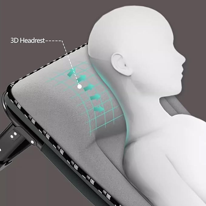 Foldable Bed with Mattress Queen Sleeping Cots for Adults with 3D Memory Headrest Portable Folding Bed Cot Lounge Chair for Beach Lawn Camping(D,190 * 75 * 30cm)